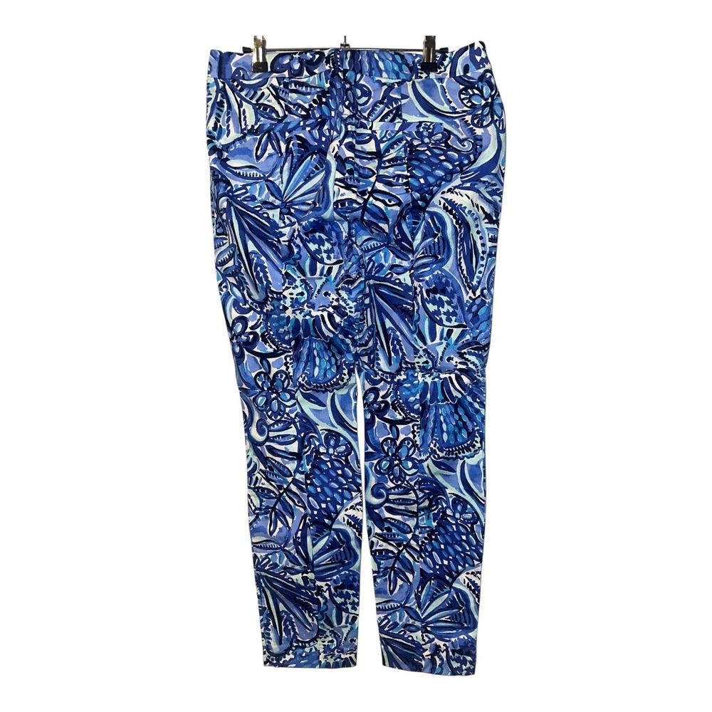 Lilly Pulitizer Zanzibar Blue Kelly High Rise Ankle Pant, Size 10‎ - Picture 3 of 10